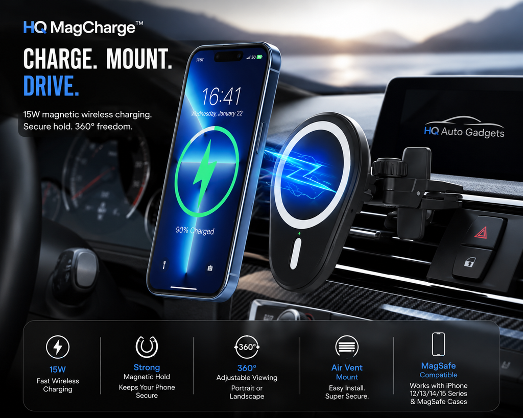 HQ MagCharge™ 360° Wireless Car Charger